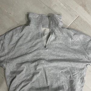 Turtle Neck - 3/4 zip - Long Sleve- M |Gray